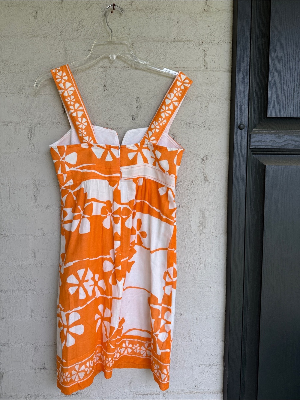 Trina Turk Orange/White Hawaiian Floral Cotton Sundress Size 4 - Picture 9 of 14